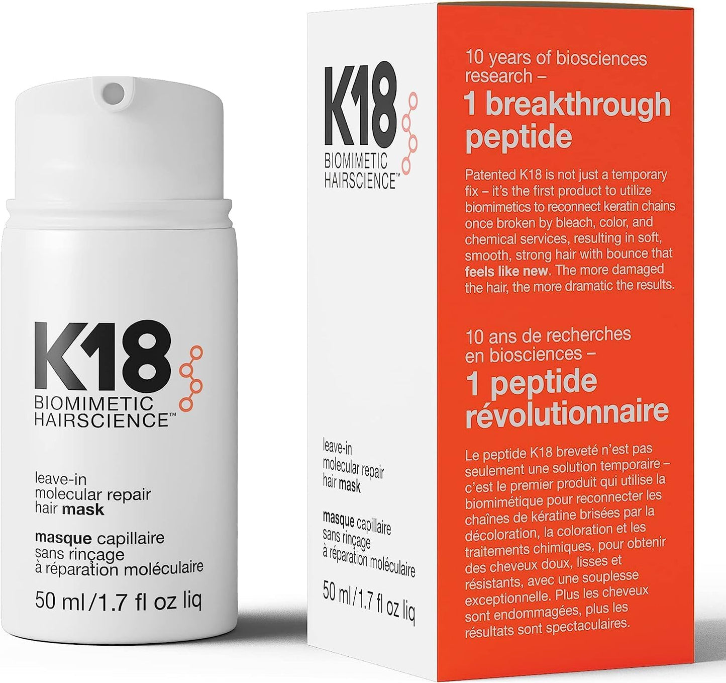 K18 - Biomimetic Hairscience Leave-In Molecular Repair Hair Mask